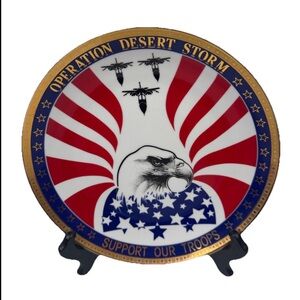 Main Street Decorative Plate Operation Desert Storm Support Our Troops 8.5"#809A